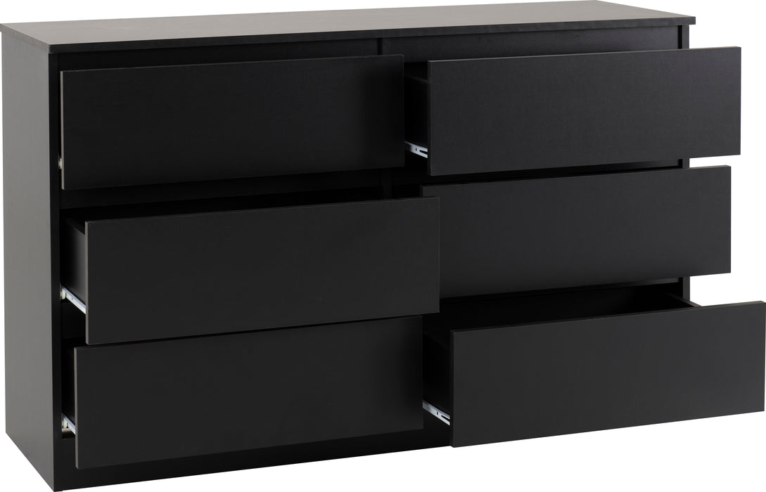 Malvern 6 Drawer Chest Black