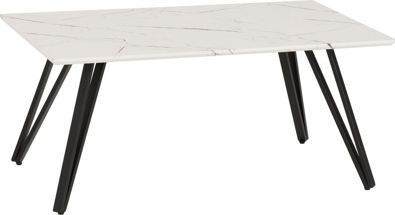 Marlow Coffee Table White Marble Effect/Black