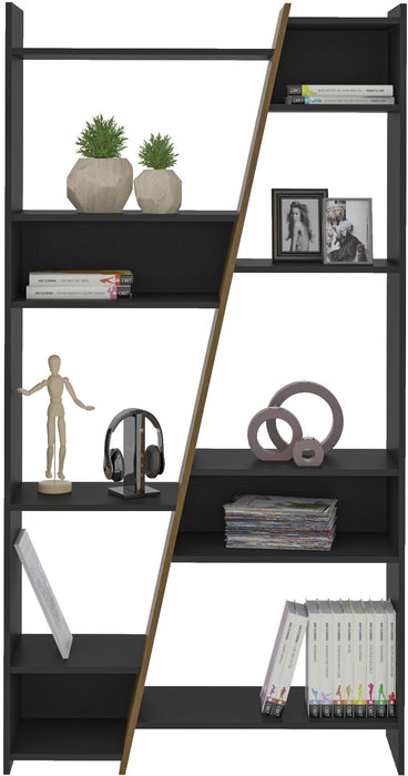 Naples Tall Bookcase Black/Pine Effect