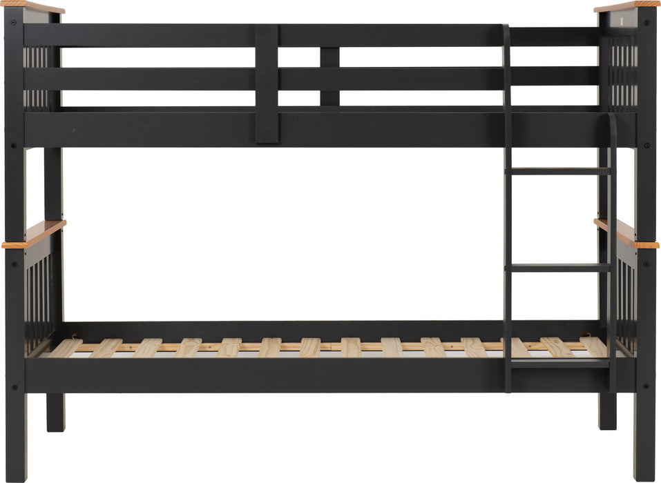 Neptune 3' Bunk Bed Dark Grey/Oak Effect