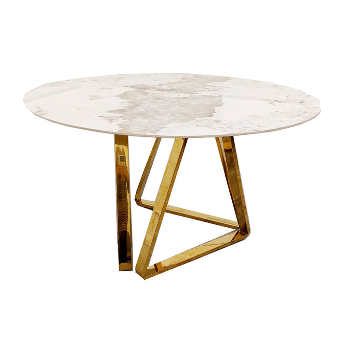 Nero Gold 1.3 Round Dining Table With Sintered Stone Top