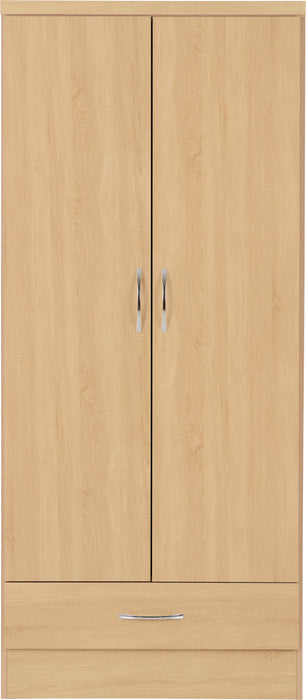 Nevada 2 Door 1 Drawer Wardrobe Sonoma Oak Effect