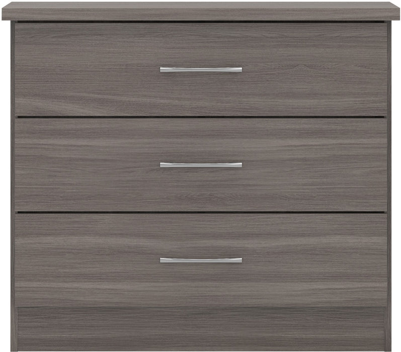 Nevada 3 Drawer Chest Black Wood Grain