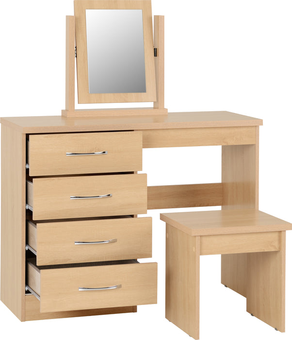 Nevada 4 Drawer Dressing Table Set Sonoma Oak Effect