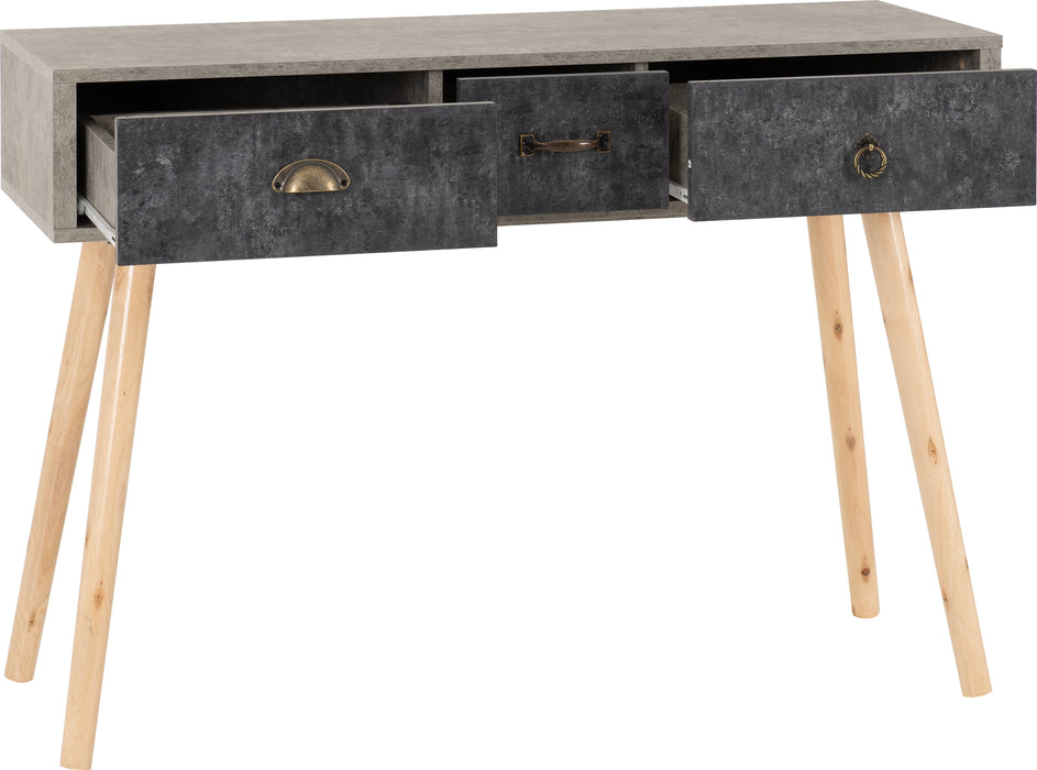 Nordic 3 Drawer Occasional Table Concrete Effect/Charcoal