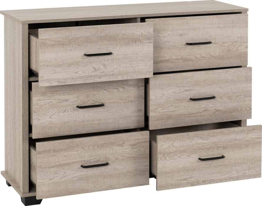 Oliver 6 Drawer Chest Light Oak Effect