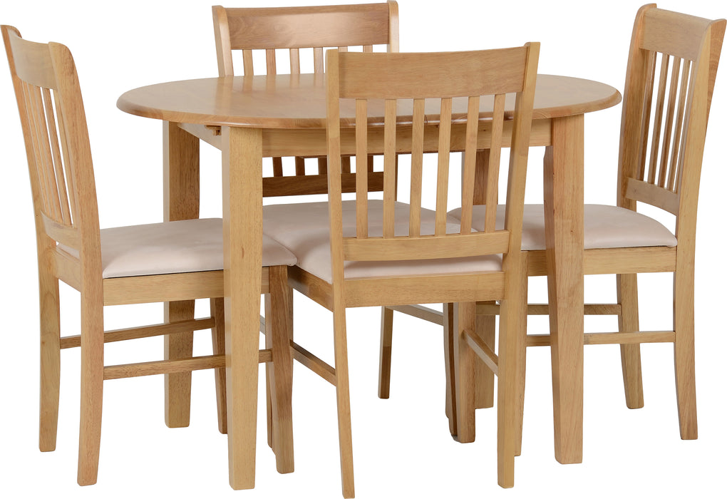 Oxford Extending Dining Set Natural Oak/Mink Microsuede