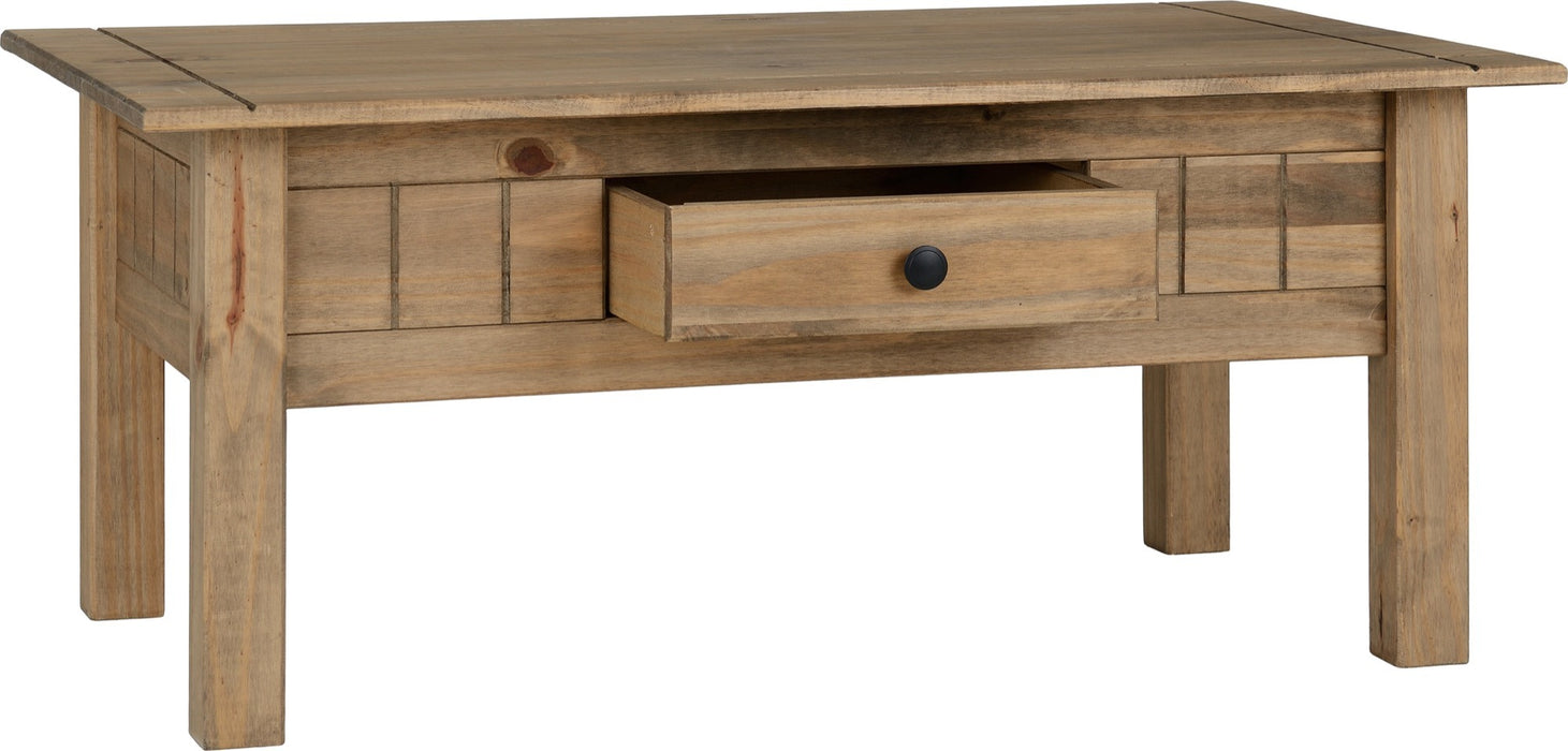 Panama 1 Drawer Coffee Table Natural Wax