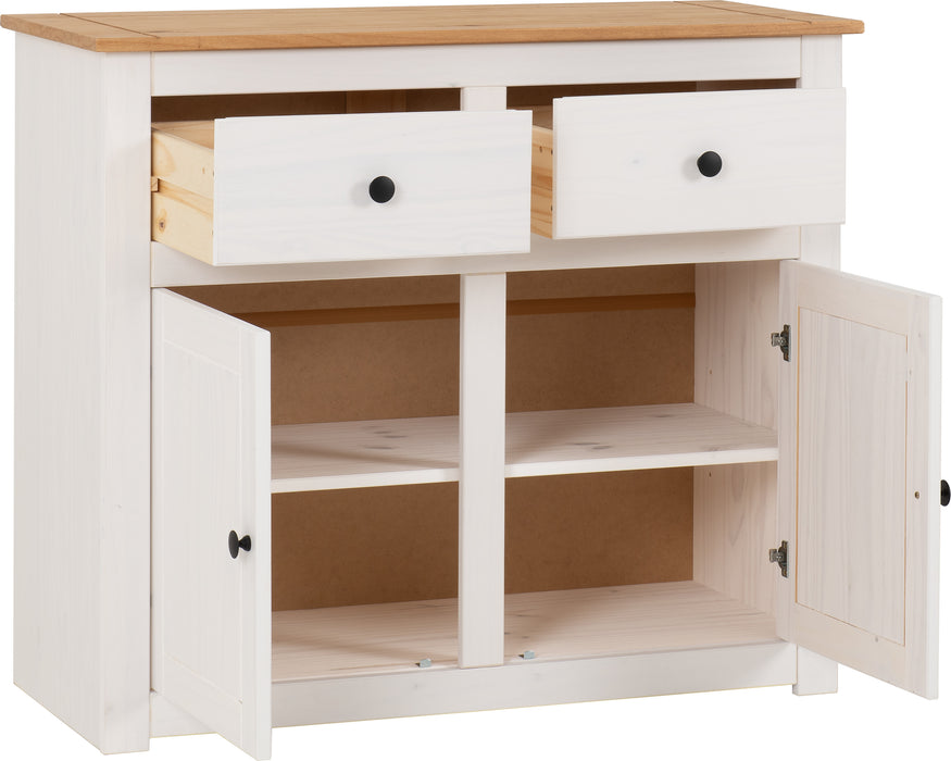 Panama 2 Door 2 Drawer Sideboard White/Natural Wax