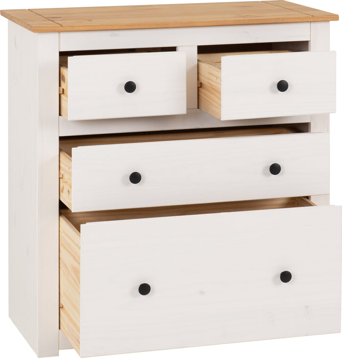 Panama 2+2 Drawer Chest White/Natural Wax