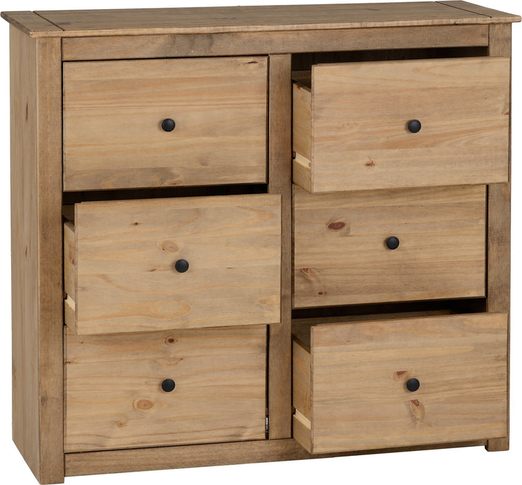Panama 6 Drawer Chest Natural Wax