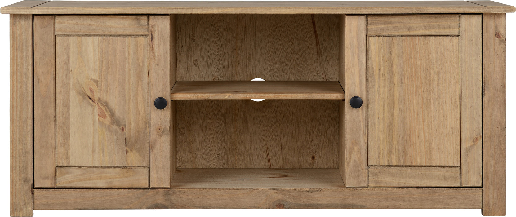 Panama 2 Door 1 Shelf Flat Screen TV Unit Natural Wax