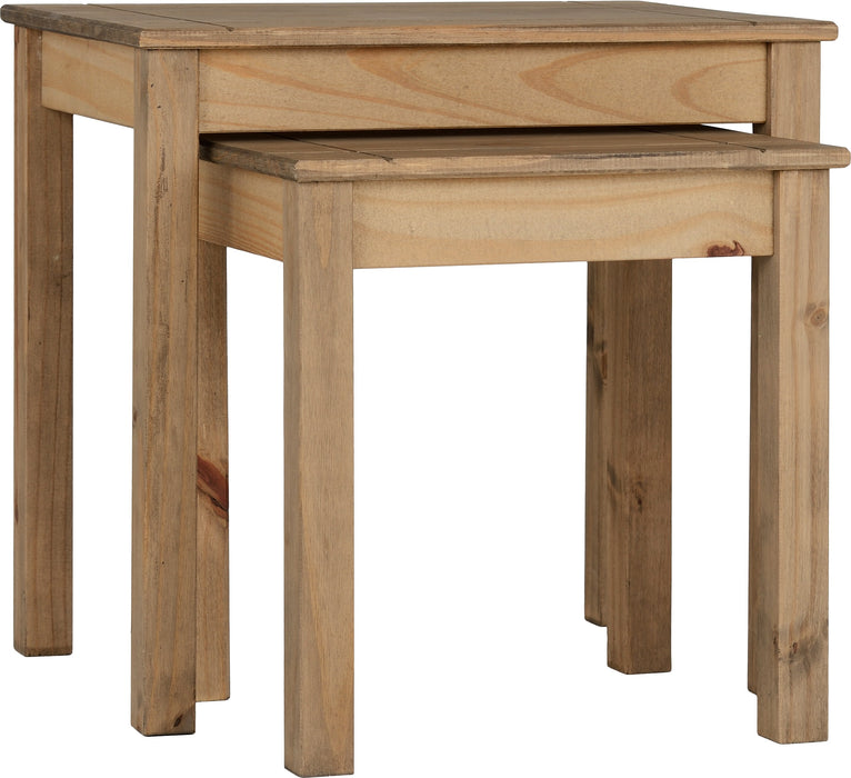 Panama Nest of 2 Tables Natural Wax