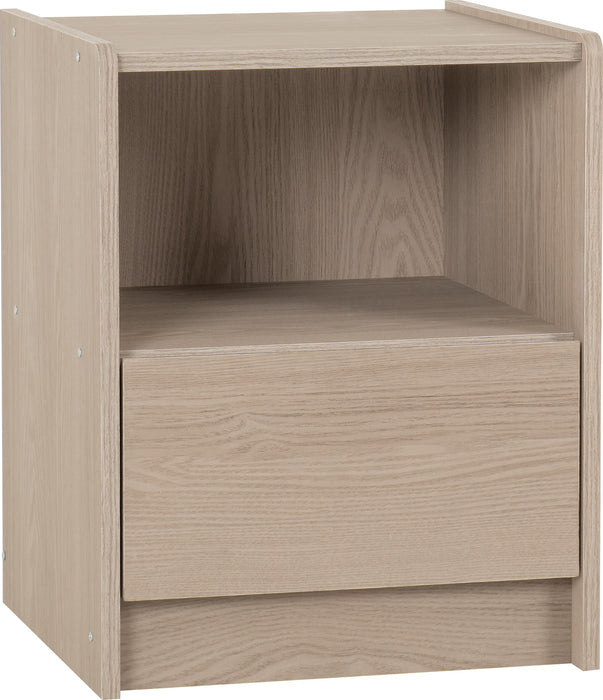 Paris 1 Drawer Bedside Smoked Ash Effect