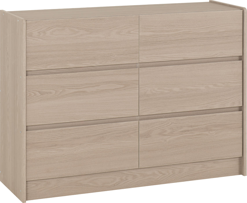 Paris 6 Drawer Chest Smoked Ash Effect