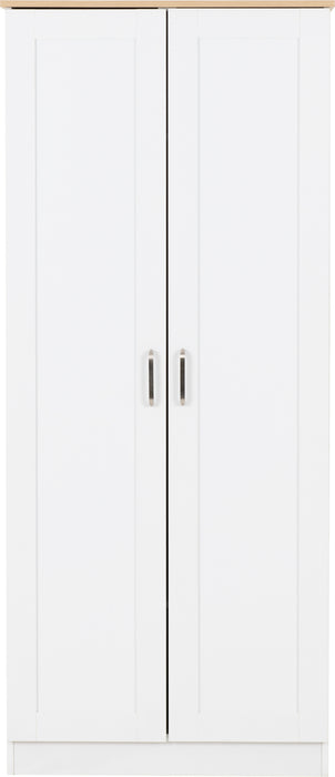Portland 2 Door Wardrobe White/Oak Effect