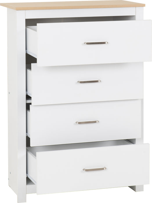 Portland 4 Drawer Chest White/Oak Effect