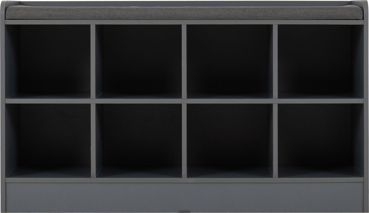 Portland Shoe Bench Grey/Steel Fabric