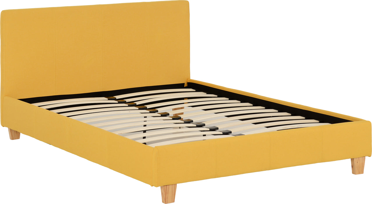 Prado 4'6" Bed Mustard Fabric