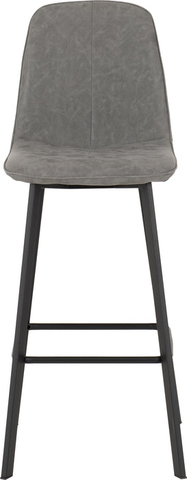Quebec Bar Chair (Box of 2) Grey Faux Leather