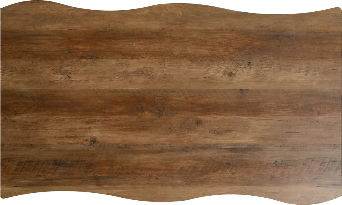 Quebec Wave Edge Dining Table Medium Oak Effect/Black