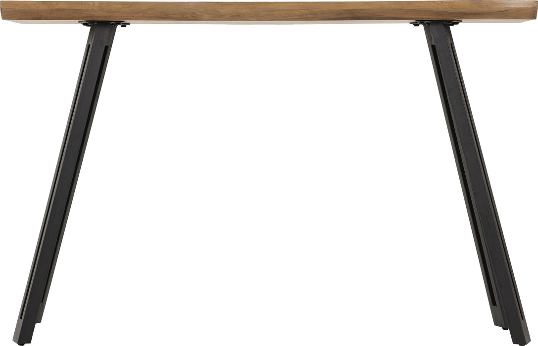 Quebec Wave Edge Console Table Medium Oak Effect/Black