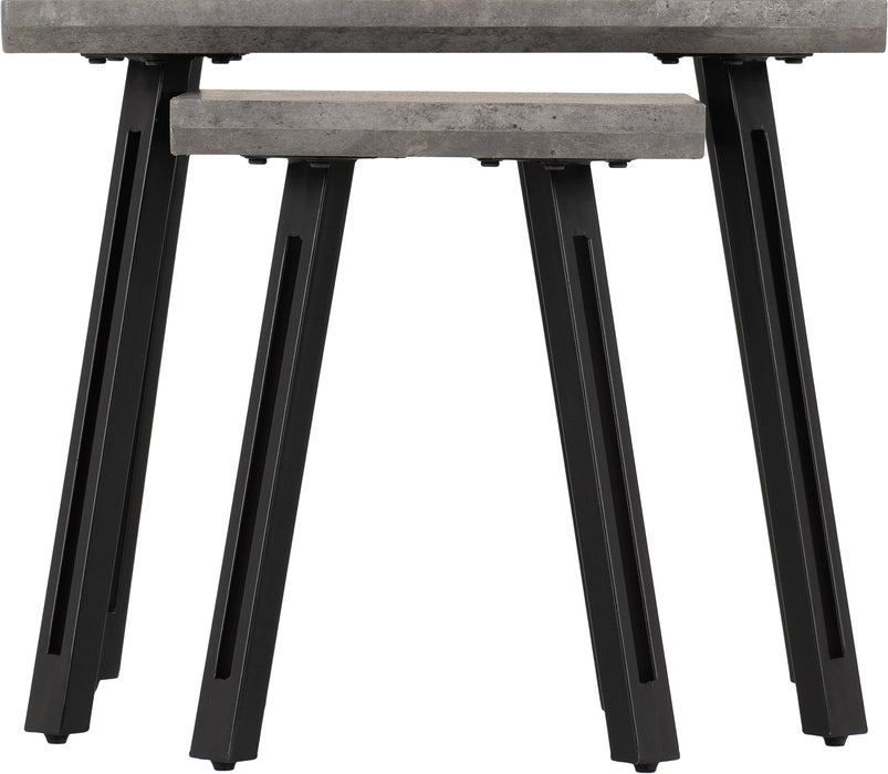 Quebec Wave Edge Nest of Tables Concrete Effect/Black