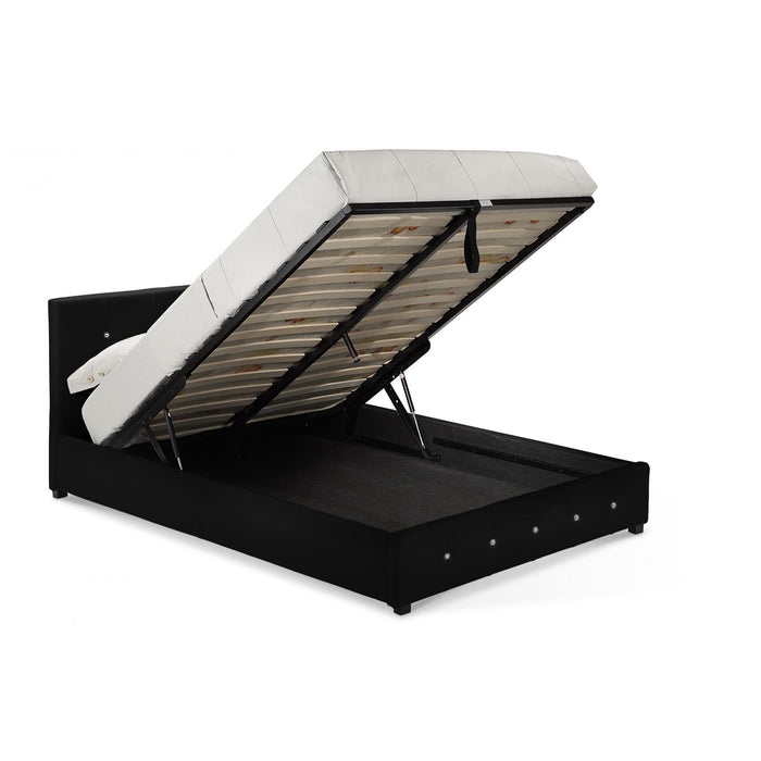 Quartz Storage PU King Size Bed Black