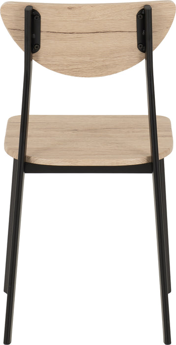 Riley Chair (Box of 2) Black/Light Oak Effect Veneer