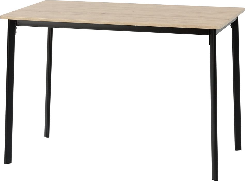 Riley Large Dining Set Black/Light Oak Effect Veneer