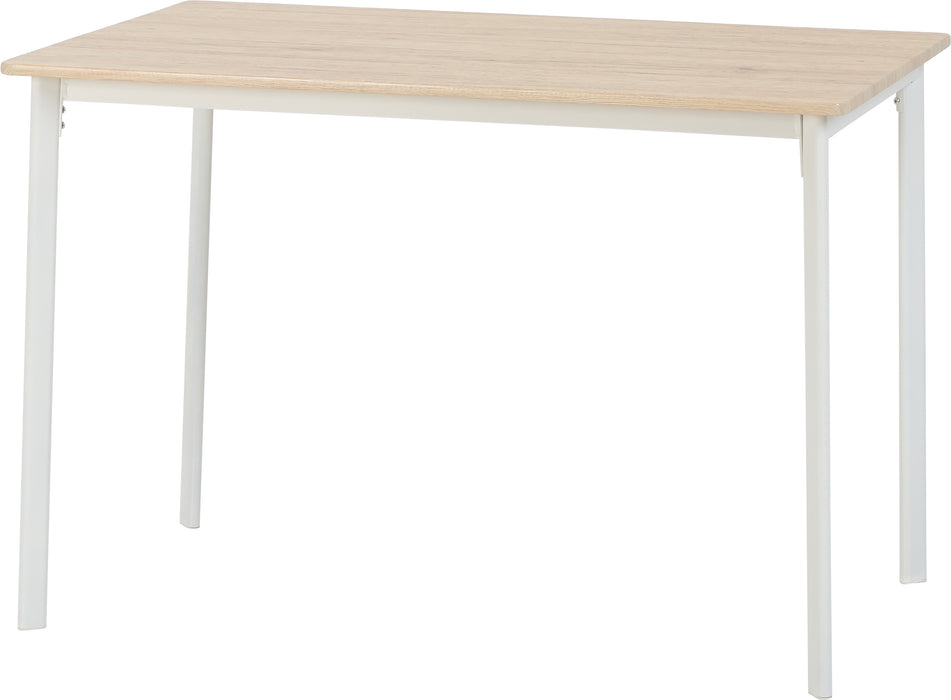 Riley Large Dining Set White/Light Oak Effect Veneer