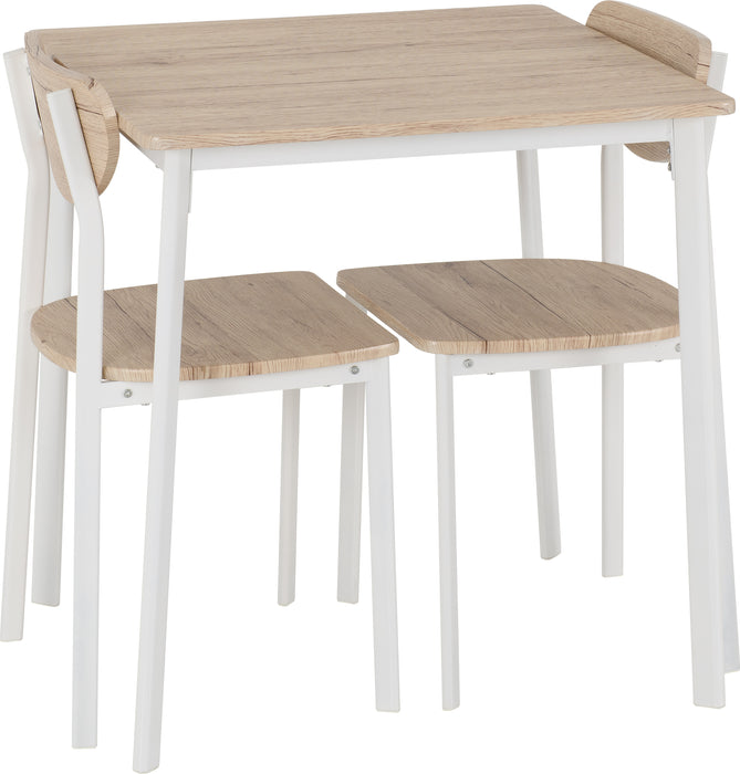 Riley Small Dining Set White/Light Oak Effect Veneer
