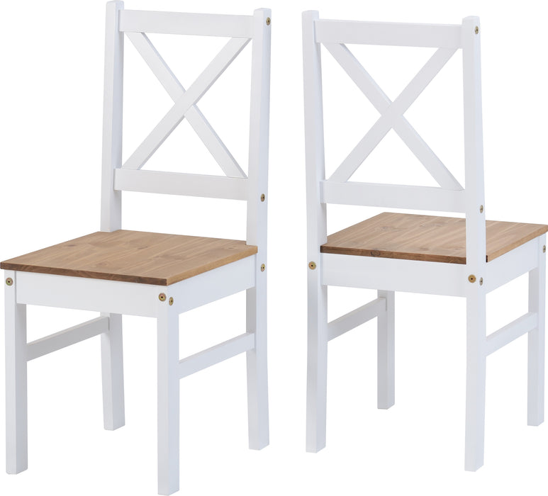 Salvador 1+4 Tile Top Dining Set White/Distressed Waxed Pine