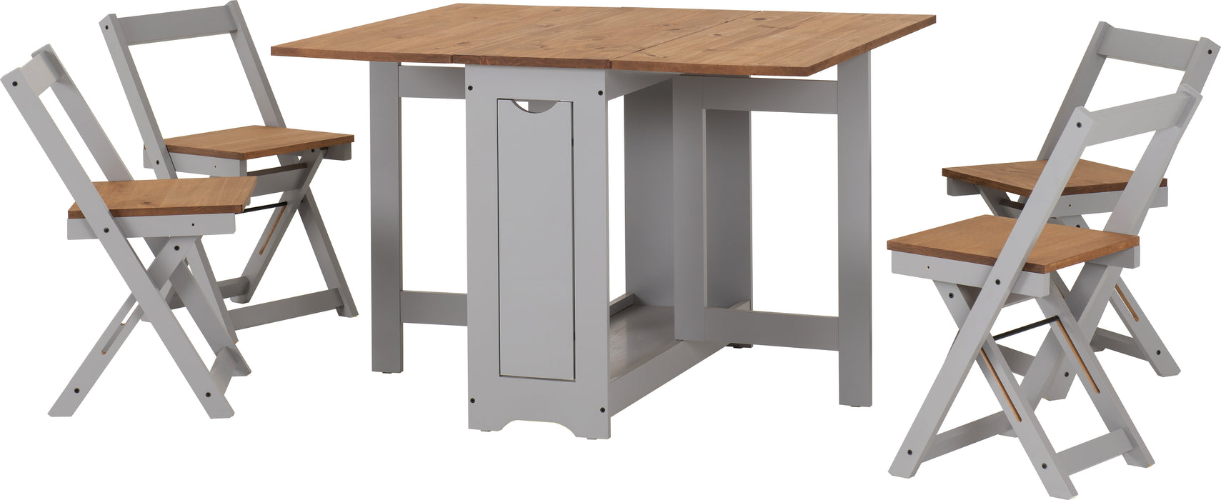 Santos Butterfly Dining Set Grey Slate/Distressed Waxed Pine