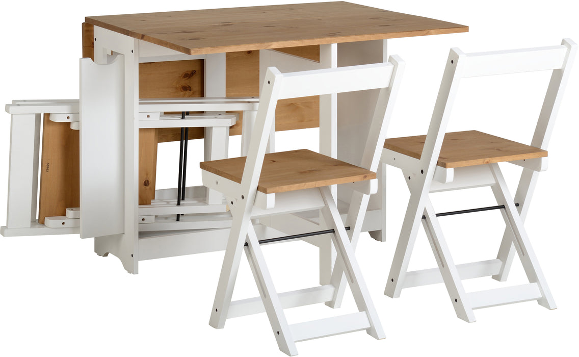 Santos Butterfly Dining Set White/Distressed Waxed Pine