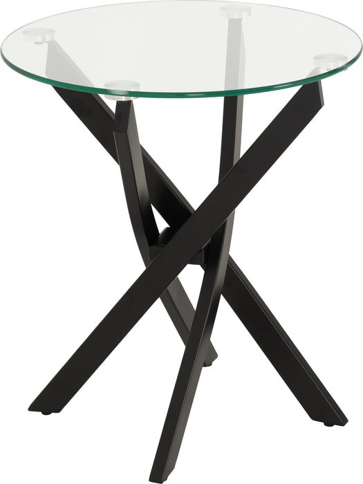 Sheldon Side Table Clear Glass/Black