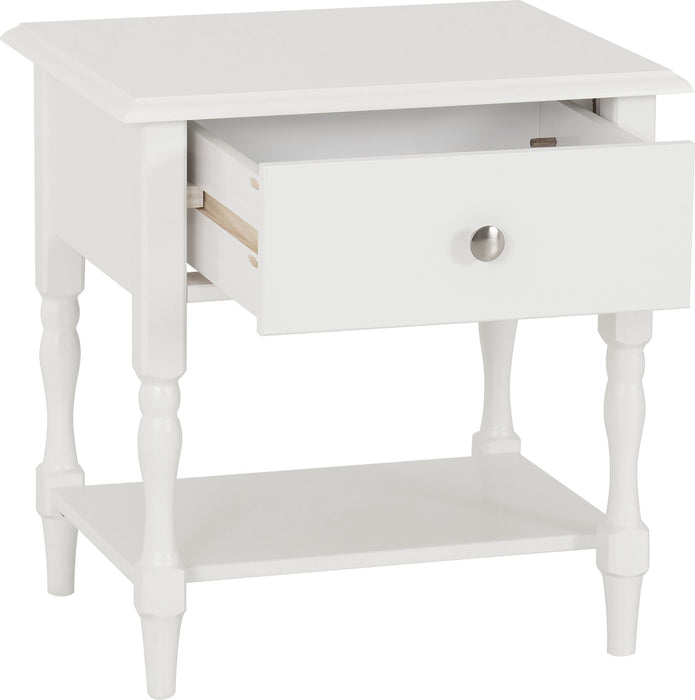 Stratford 1 Drawer Side Table White