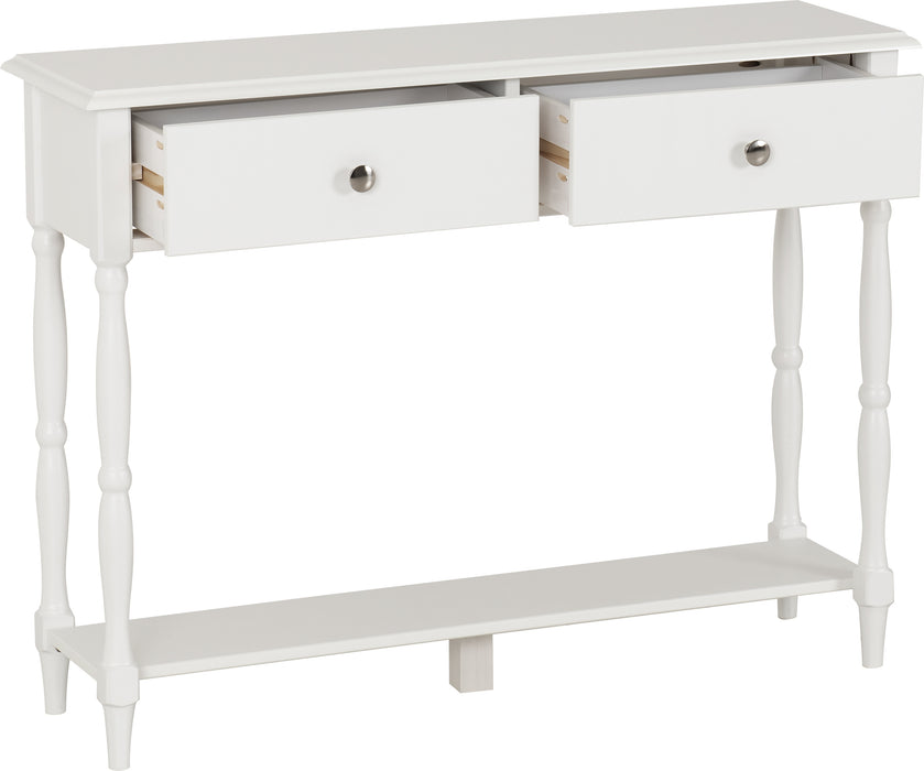 Stratford 2 Drawer Console Table White
