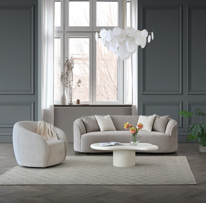 Aluxo Nolita Boucle Teddy Sofa and Accent Chair 3 Seater