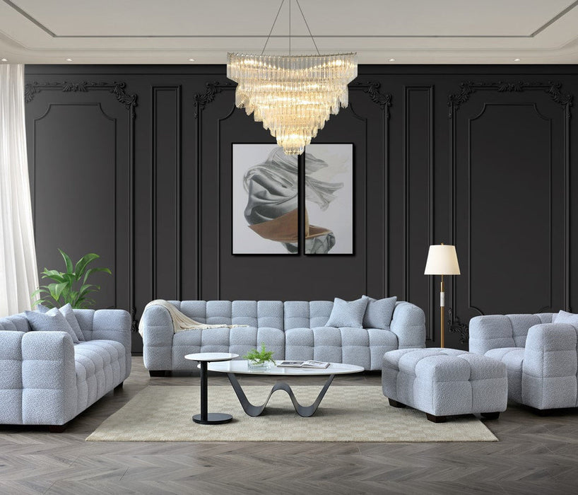 Aluxo Tribeca Sofa Range In Pearl Boucle Fabric 1 Seater