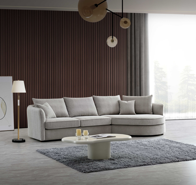 Aluxo Rubin Corner Chaise In Pebble Boucle