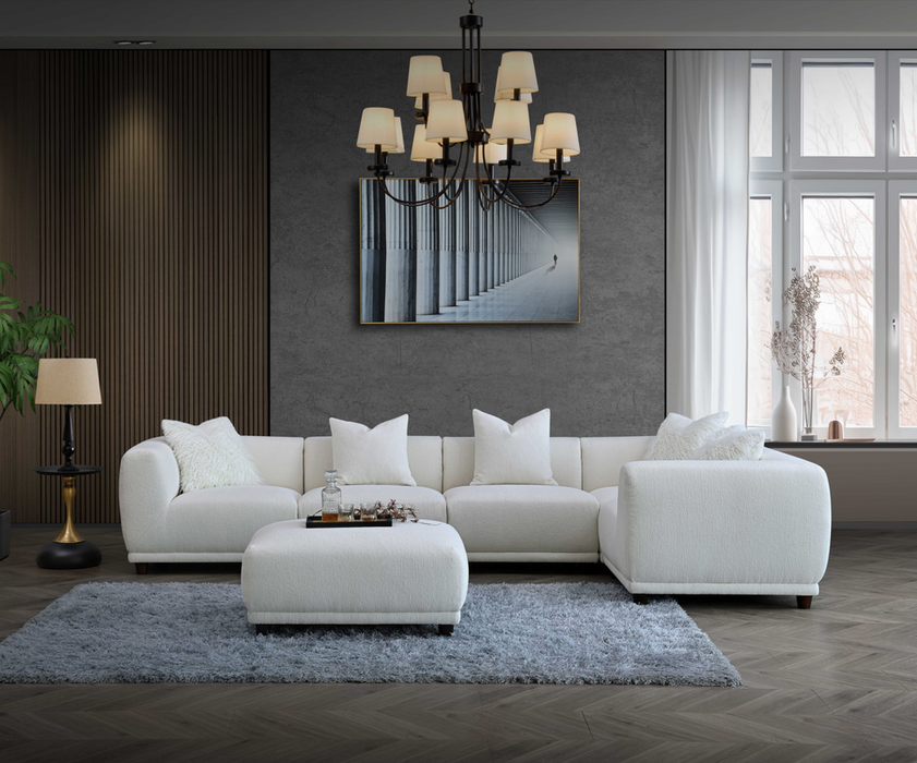 Aluxo Lottie Modular Corner Group In Polar Boucle Corner Sofa