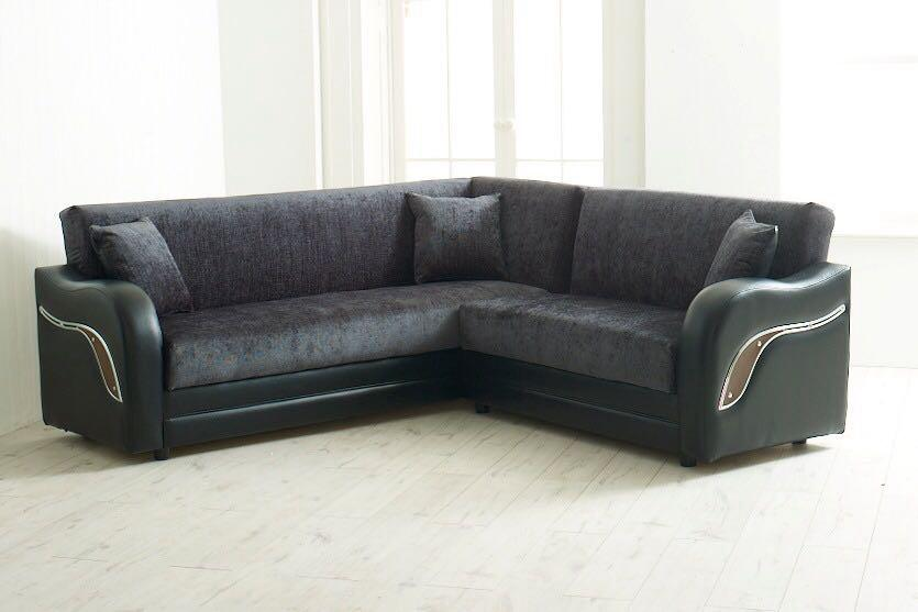 Elegant & Modern Design Turkish Corner Sofa Bed with Ottoman Storage