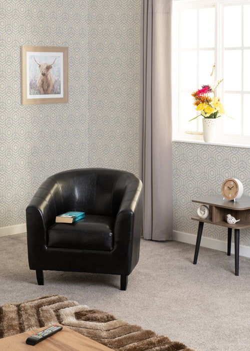 Tempo Tub Chair Black Faux Leather