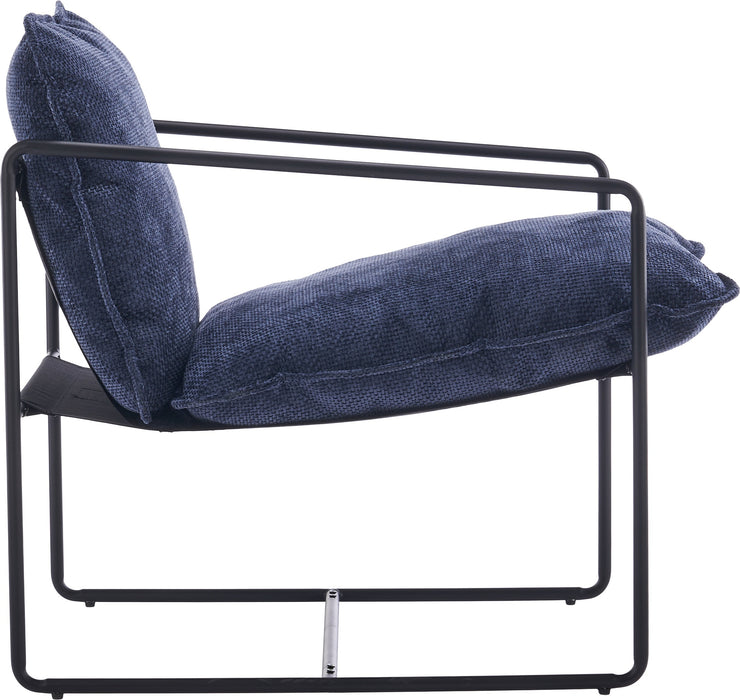 Tivoli Occasional Chair Black Metal/Blue Fabric