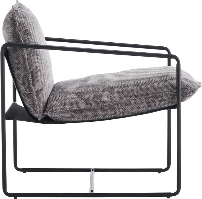 Tivoli Occasional Chair Black Metal/Grey Fabric