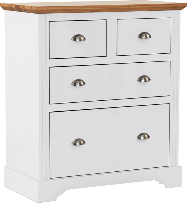 Toledo 2+2 Drawer Chest White/Oak Effect