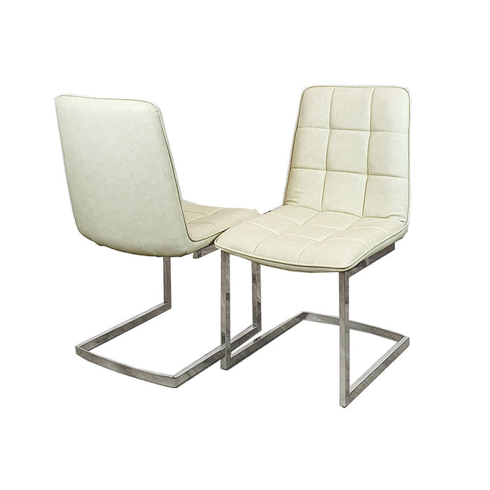 Tara Faux Leather Dining Chair With Plain Back & Stitch Detail