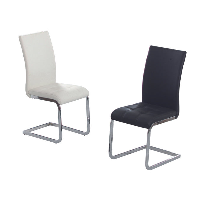 Union PU Dining Chair Black & Chrome (2s)