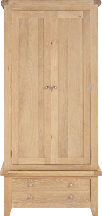 Windsor 2 Door 1 Drawer Wardrobe Natural Oak